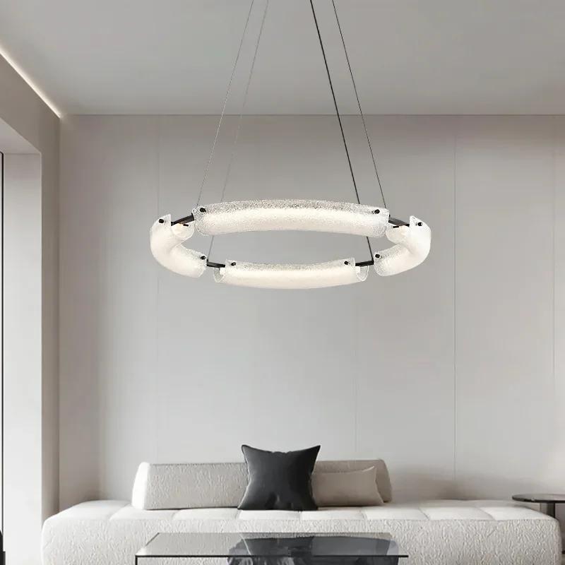 Ltalian Minimalist High-end Living Room Pendant Lamp Restaurant Bedroom Designer Cloud Glass Chandelier Home Decor Lighting