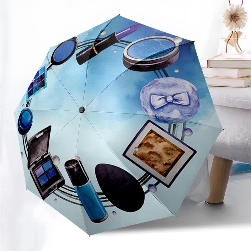 

Makeup Girl Series Folding Umbrella Fashion Auto-Open 8 Iron Ribs Plastic Handle Foldable Sunshade Perfect Christmas Gifts