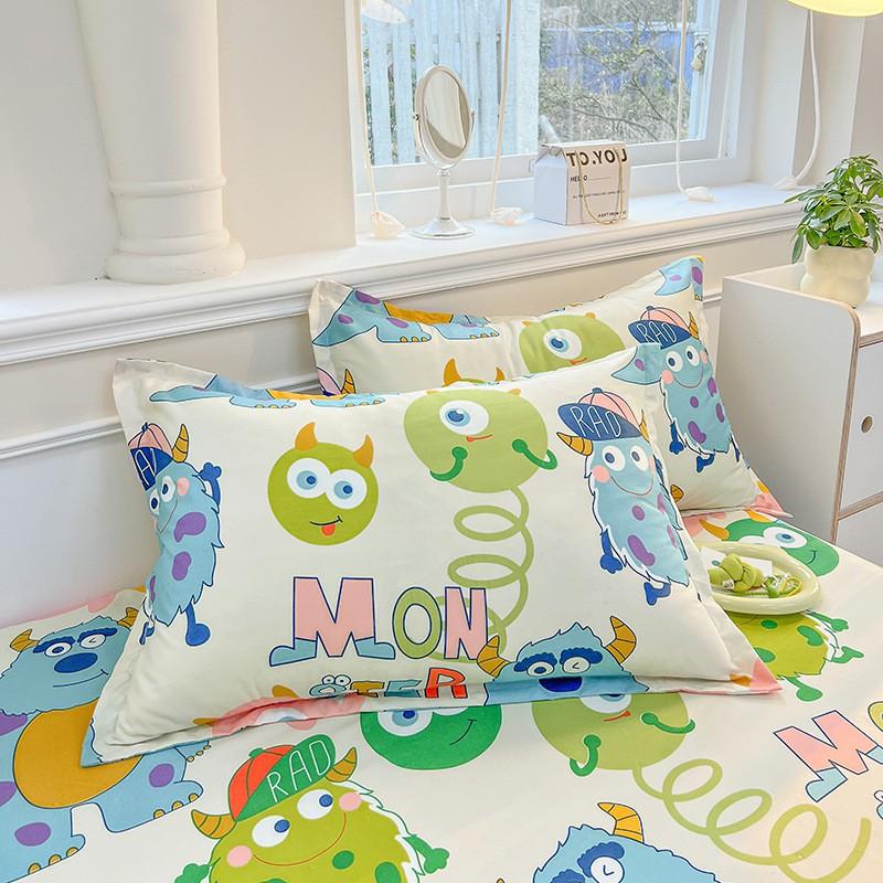 Cotton Pillowcase 48x74cm Soft Breathable Plain Solid Color Envelope Adult Single Pillow
