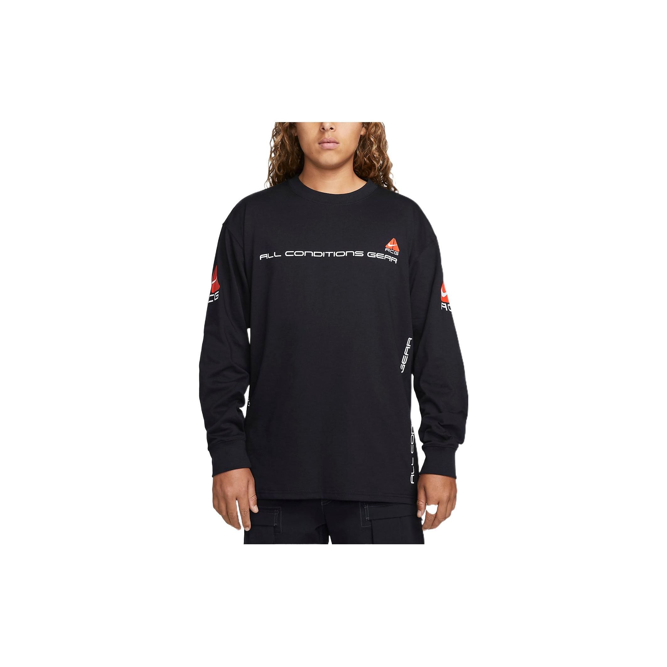 

Мужская футболка с длинным рукавом и буквенным принтом Nike, черная DV9638-010