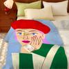 Artist A-Agathe S-Singer Throw Flannel Throw Blanket, Lightweight Cozy, Durable Washable Cute Cool