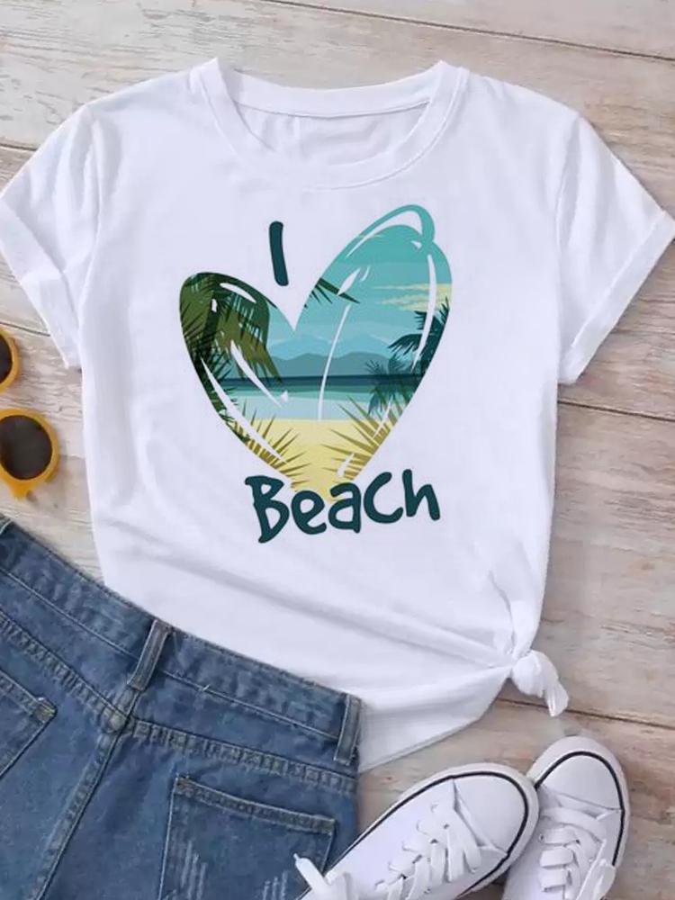 Maycaur New Women's White Tshirt Fashion Summer Letter Printing Short Sleeve T Shirt Harajuku Streetwear Tops Woman T-shirt Tees