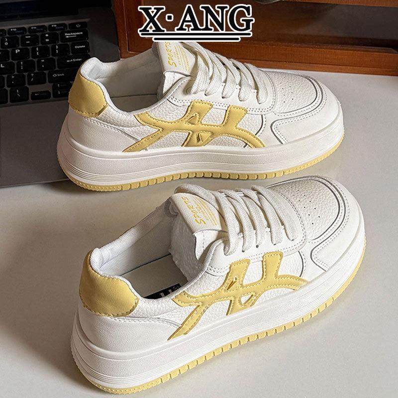 The First Layer of Cowhide Board Shoes Women's Thick-soled Heightening Little White Shoes Women's Shoes Autumn New Casual Sports Shoes