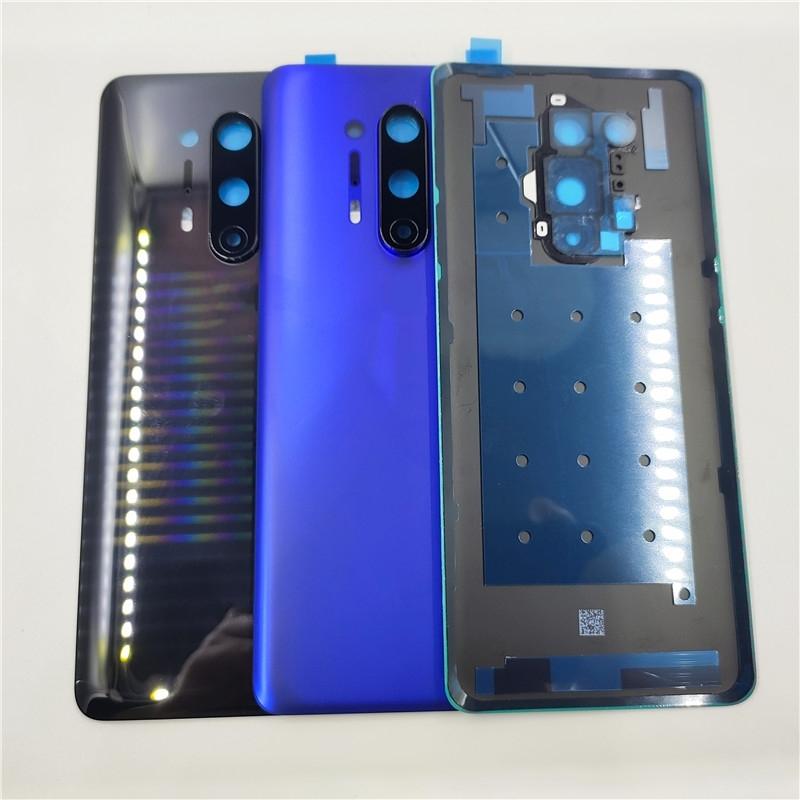Glass Back Door Lid For OnePlus 8 Pro Battery Cover Rear Housing Shell Panel With Camera Lens Adhesive Sticker
