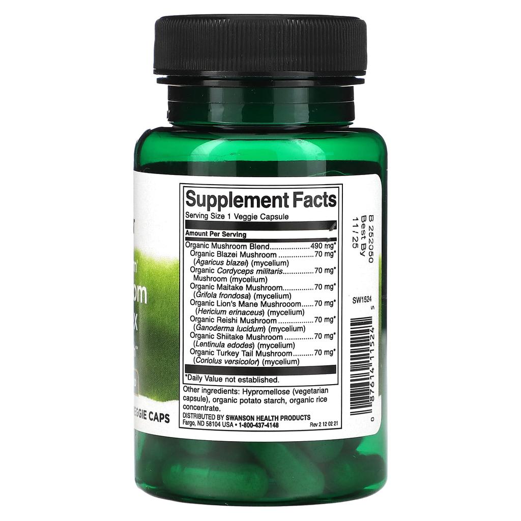 Full Spectrum 7-Mushroom Complex, 60 Veggie Capsules