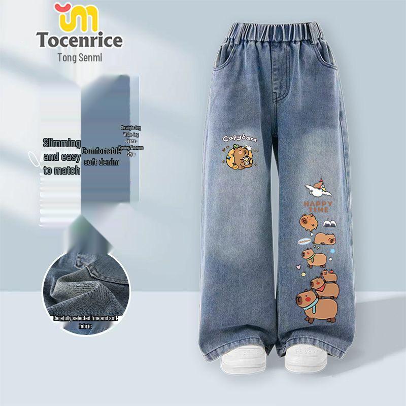 Kapybaratjejer Höst/Vinter Jeans med Sammetsfoder - Mellan och Stora Storlekar 2025