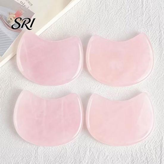 Sensitive Skin Gua Sha Pink Quartz Scraping Board Cat Head Shape Facial Massage Tool for Lifting Jawline Contour Massager Firming V-Face Line Relieves