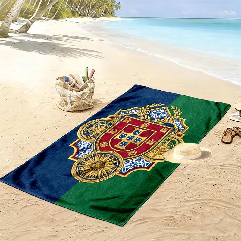 Royal Emblem Design beach towel beach Beach towel for vacation photos Absorbent bath towel seaside Outdoor pool towel Outdoor picnic beach mat