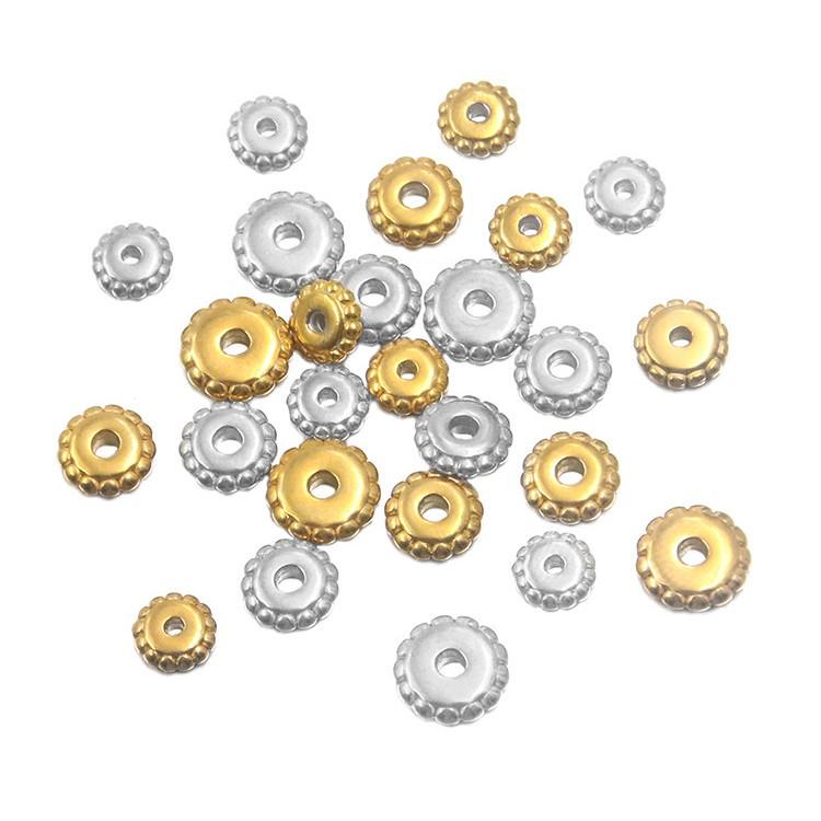 567mm DIY Stainless Steel Hollow Round Spacer Beads - 2 Colors for Jewelry Making