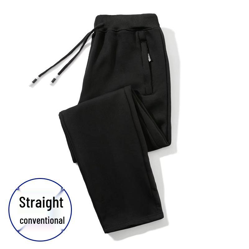 Men's Elastic Waist Fleece Sweatpants - Warm, Casual, Loose-Fit Sports Pants for Winter