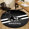 Collingwood Magpies Pattern Round Rug, Indoor/Outdoor Mat, for Picnic, Gameroom, Bedroom, Office, Living Room, Home Decor Carpet, Birthday Gift