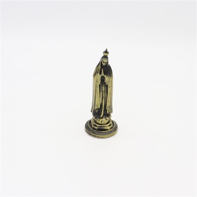 Vintage Designs Standing Maria Figurine Antique Metal Religous Figure Sculpture Miniature Ornament Spiritual Decoration