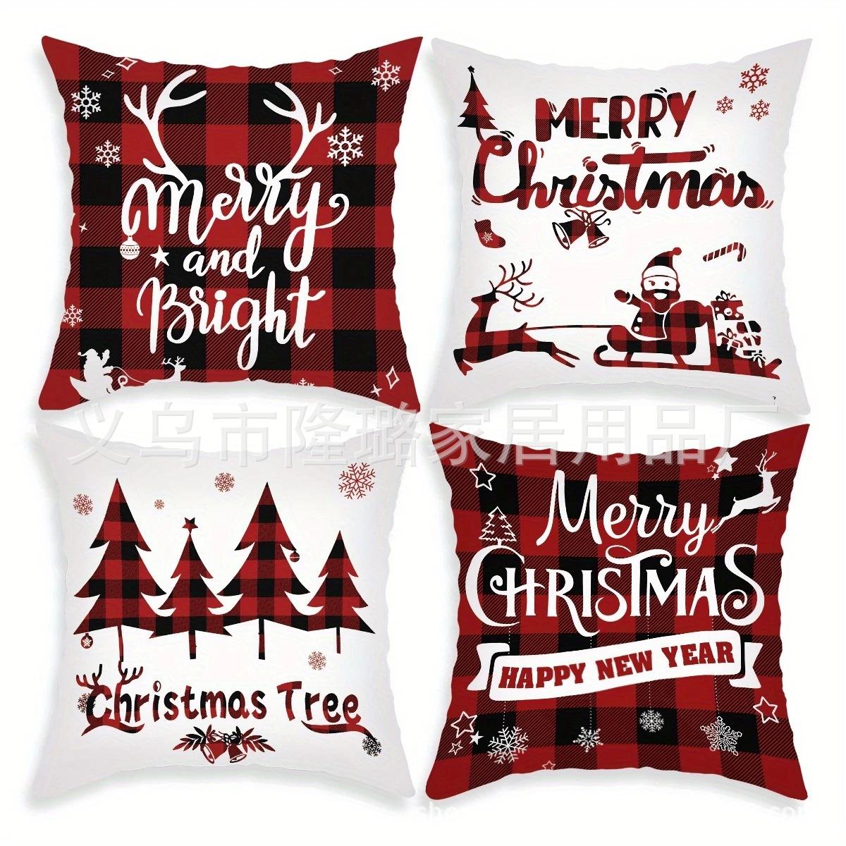 

Рождественская наволочка с принтом Красная снежинка Олень Рождественская подушка Подушка для автомобиля Дивана Льняная подушка 45 * 45 pillowcase