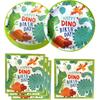 Watercolor Dinosaur Birthday Party Supplies, 20 Plates and 20 Napkin, for Dinosaur Theme Birthday Party Decoration for Boys Kids