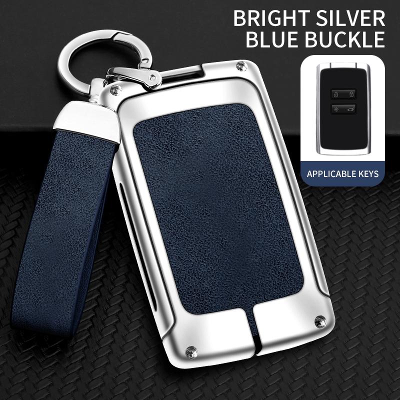 Metal Leather Car Key Case Cover for Renault Koleos Kadjar Captur Megane Clio Scenic Talisman for Bacia Sandero Car Accessories