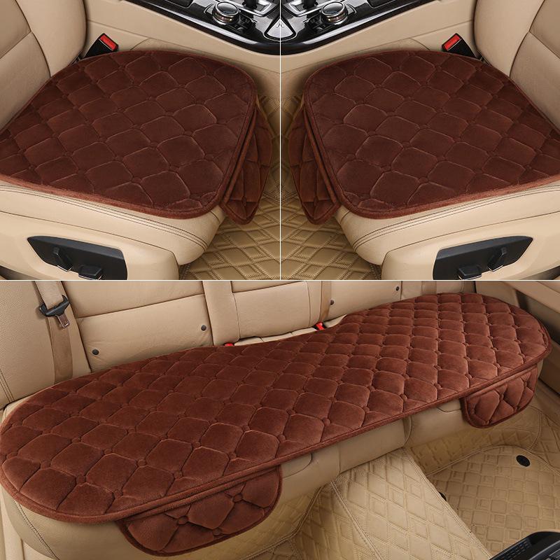 Winter Plush Car Seat Cushion – Non-Slip Thickened Pad with Backrest for Comfort