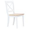 Dining Room Chairs 2 Pcs White & Light Wood Solid Rubberwood
