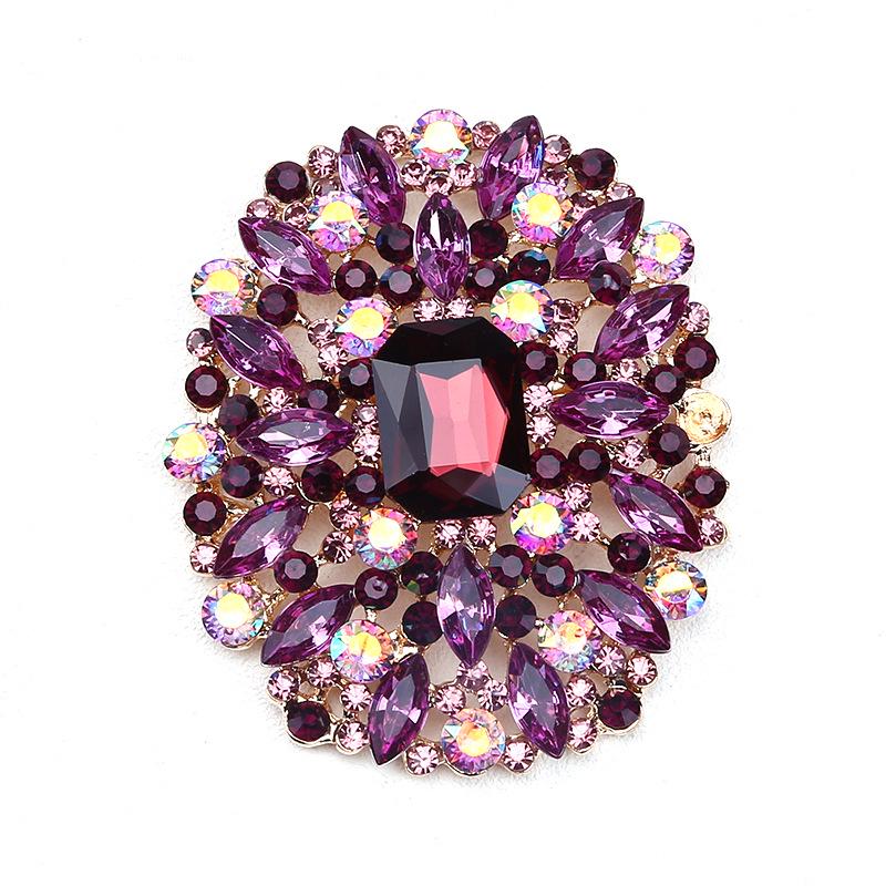 SKEDS Creative Luxury Crystal Flower Brooch Jewelry For Women Elegant Rhinestone Exquisite Corsage Badges Classic Brooches Pins