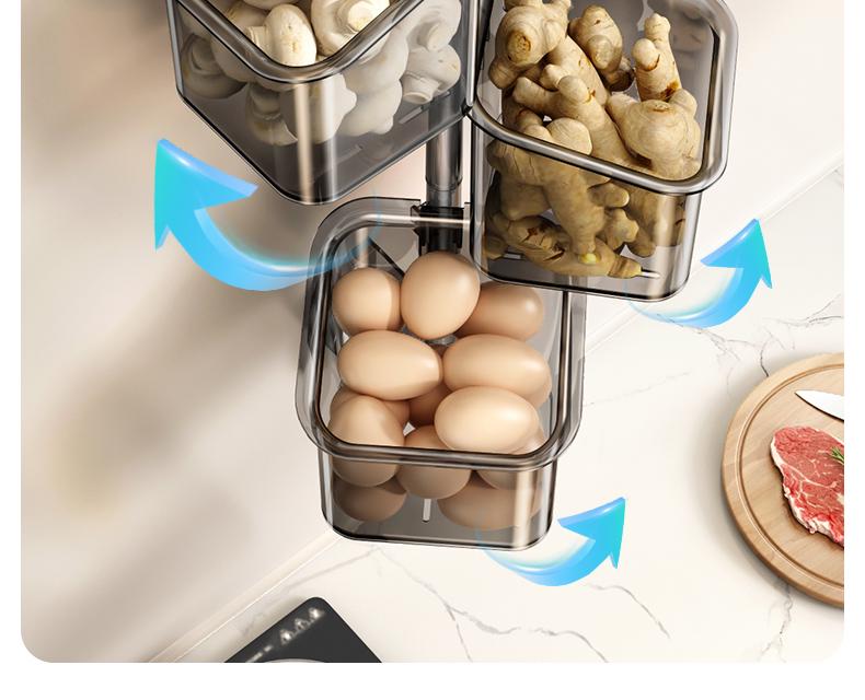 Punch-Free Wall-Mounted Kitchen Storage Basket for Onion, Ginger & Garlic