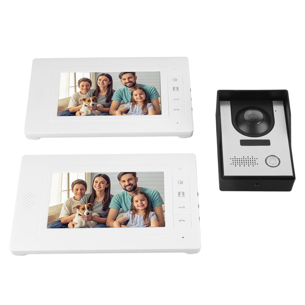 7in Wired Video Door Phone Kit Night Vision 2 Way Intercom Video Doorbell System for Apartment Villa