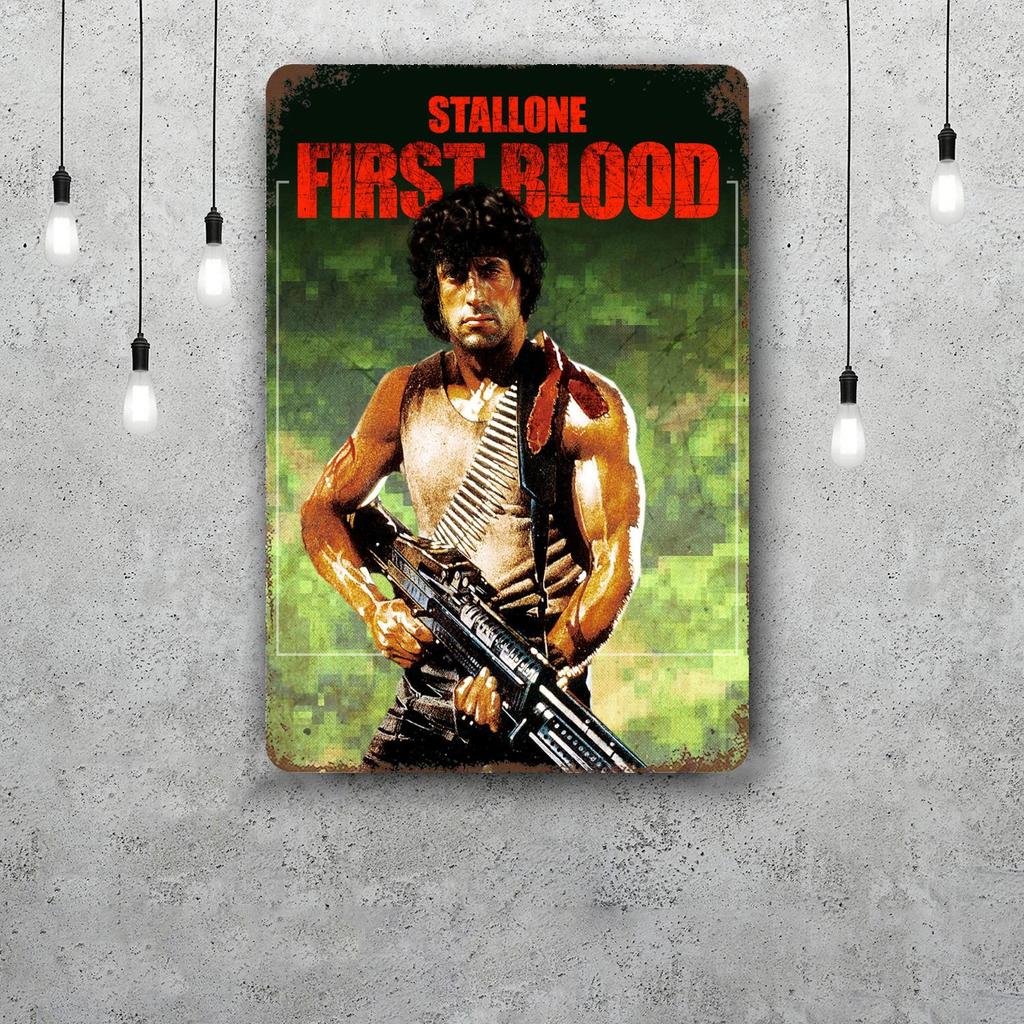 sylvester stallone Decor Poster Vintage Tin Sign Metal Sign Decorative Plaque for Pub Bar Man Cave Club Wall Decoration