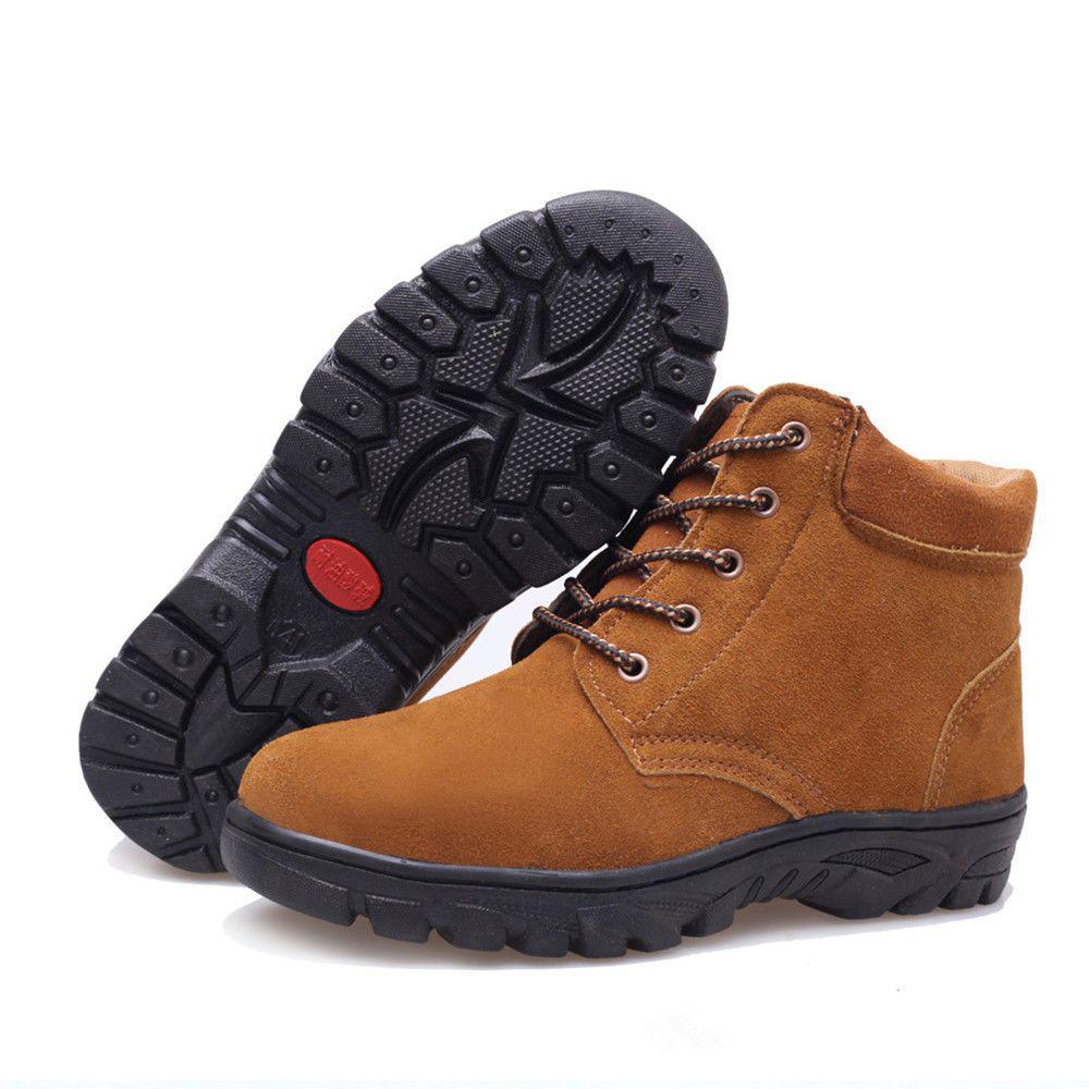 Fleecegefütterte Wildleder-Rindsleder-Arbeitsschuhe: Bruchsicher, Kältebeständig, Ölbeständig, Rutschfest Mittelhoher Schutz