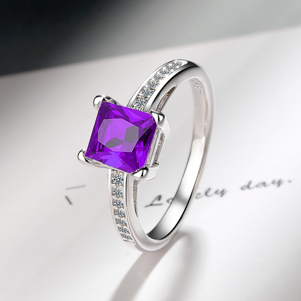 925 Silver Rings Size 5#-10# Quadrate Zircon High Quality For Women Fine Wedding Jewelry Accessories Party Gifts