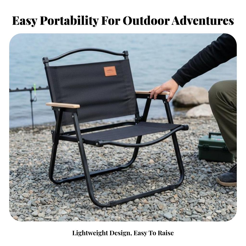 Lowoutline Camp Chair Space-Saving Folding Camping Equipment With Backrest Quick Setup For Campers Adults