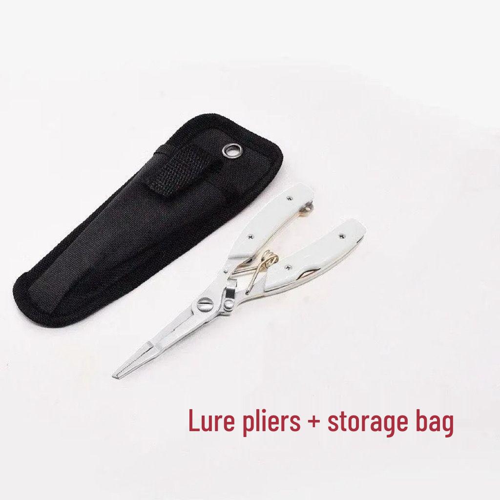Stainless Steel Multi-function Fishing Pliers: Scissors, Hook Removal, PE Line Cutting, Hook Tying, Fish Control.