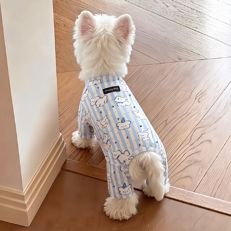 Dog German velvet warm four-legged clothes autumn and winter than bear teddy small dog cat pet bottoming shirt loungewear