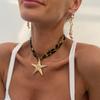 Ethnic Multilayer Velvet Chain Necklace Women  Fashion Metal Conch Starfish Heart Pendant Neck Jewelry