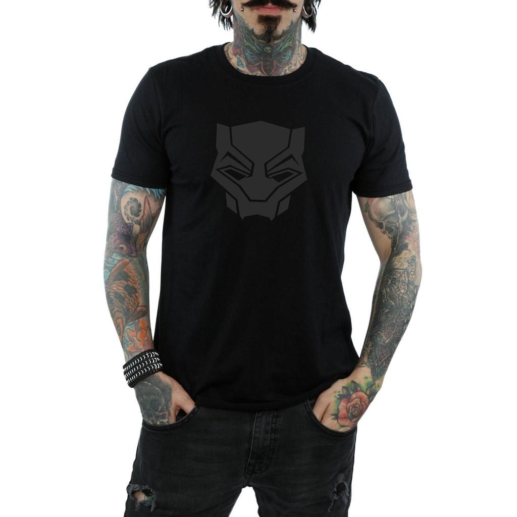 Marvel Mens Black Panther Black On Black T-Shirt