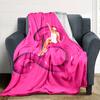 1pc pink girl Flannel Blanket Soft Warm Throw for Home, Office, Travel, All-Season Cozy Bedding GiftL1199
