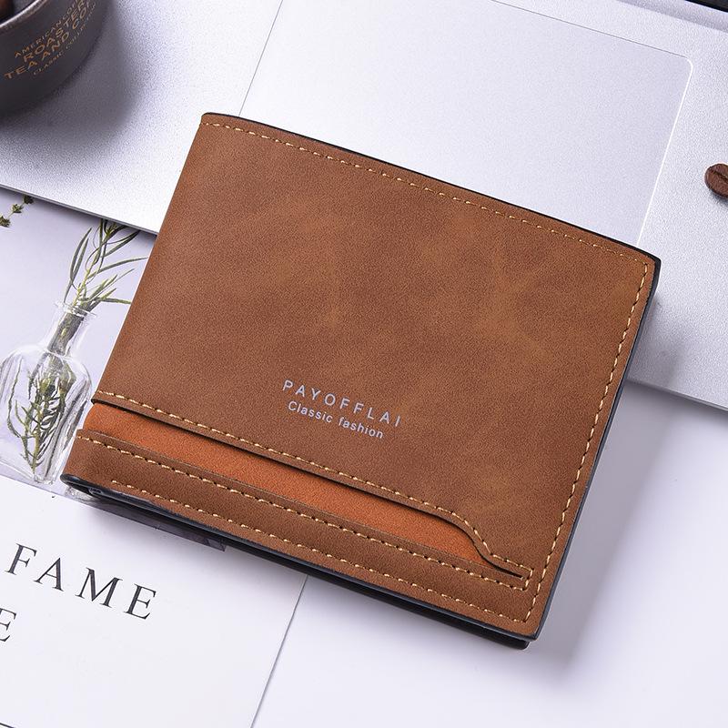 Мужской ретро кошелек-трифолд с цветными блоками и множеством отделений для карт