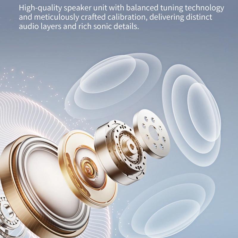 D70Pro Lavalier Business Bluetooth 5.4 Earphones Talk/Music Time 36 Hours LED Digital Display With Mic Noice Cancelling Headset