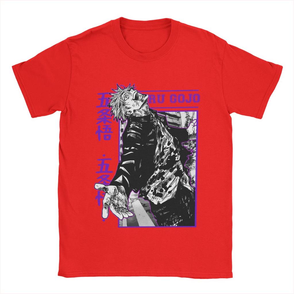 Gojo Satoru T Shirt Men Cotton Leisure T-Shirts Crew Neck Anime Tee Shirt Short Sleeve Clothes Big Size