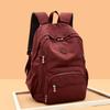 Nylon Backpack Solid Color Student School Baglarge Capacity Women's Travel Bag