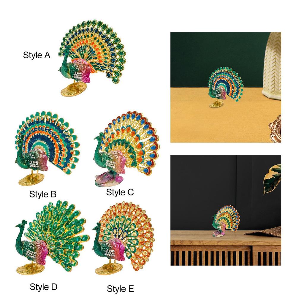Peacock Statue Collection Crafts Housewarming Gift Modern Display Ornament for Office Living Room Farmhouse Desk Decoration