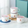 Ceramic Instant Noodle Bowl with Lid, Household Bowls, Microwave Soup, Student Nordic Simple Rice, Large Tableware