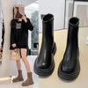 British Style Martin Boots Women's 2025 New Internet Celebrity Platform Spring and Autumn Single Boots Soft Leather Thin Boots Small Short Boots
