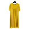 Modal Plus Size Summer Pleated Nightgown for Women – Loose, Mid-Length Home Dress