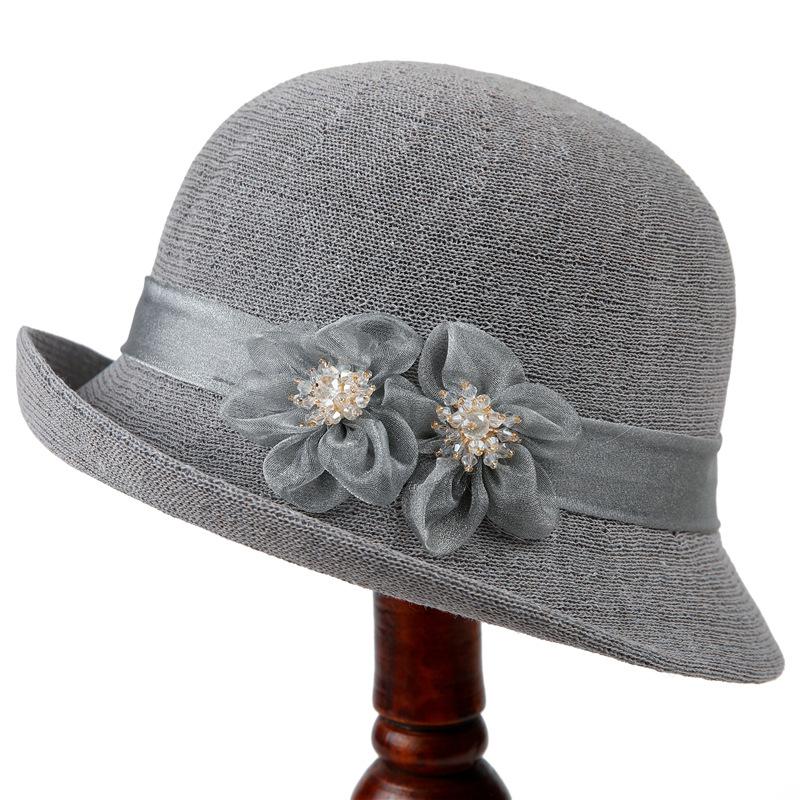 Французский ретро цилиндр Женская весенне-летняя шляпа с завитым краем Солнцезащитная шляпа Универсальная шляпа-рыбак Женская шляпа-ведро Модная M（56-58cm）