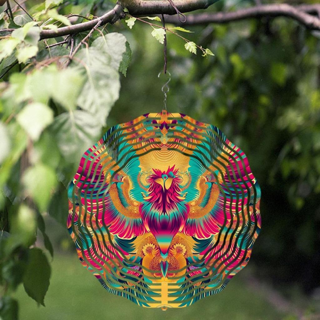 10 Inch Metal Wind Spinner with 360 Rotating Hook Peacock Design for Outdoor Garden Patio Balcony Decor No Batteries Needed Gift