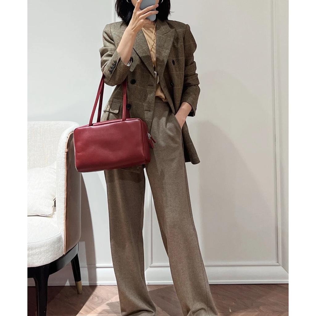 2025 new RO * W niche design minimalist first layer sheepskin single shoulder underarm bowling bag premium commuter bag