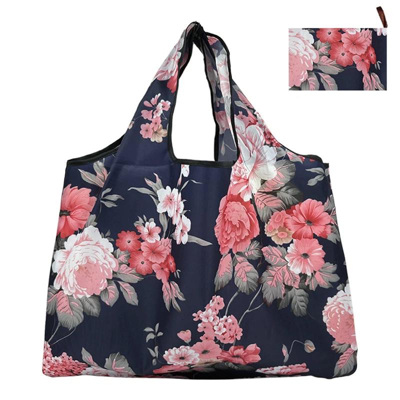 Reusable Foldable Waterproof Oxford Tote Bag Large Portable Grocery Shopping Storage Handbag