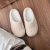 Baotou hairy half slippers women's wear autumn and winter 2025 new one-pedal lamb wool cotton slippers flat bottom