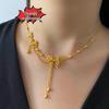 Madame Butterfly Ancient Gold Necklace Set - Fashion Wedding Jewelry Clavicle Chain