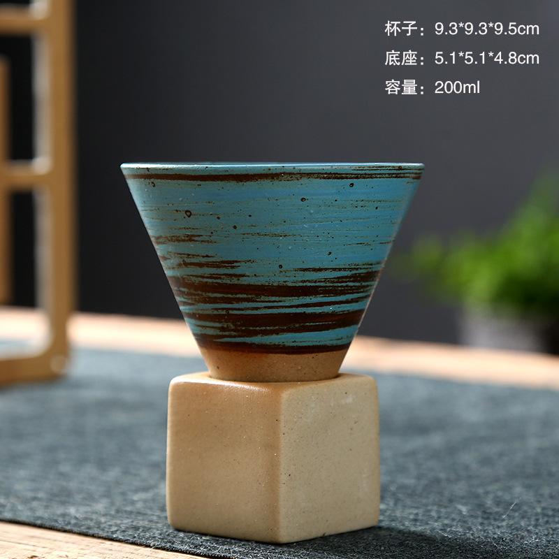 Cana de cafea ceramică în stil japonez, formă de con triunghiular, ceramică, ceașcă de ceai/cafea, retro, cană de apă pentru casă, birou, căni de cafea, nou