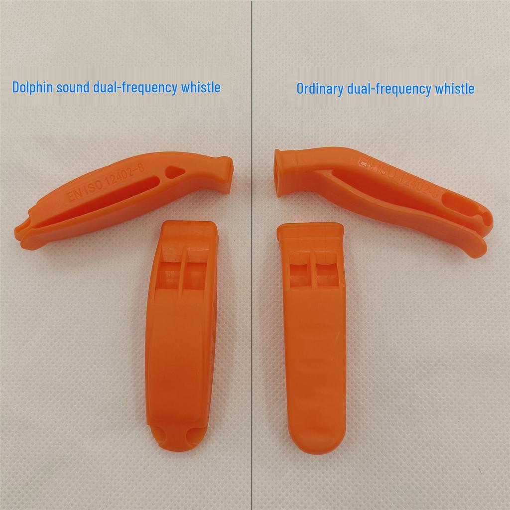 Dual Frequency Rescue Whistle: High/Low Tone for Rafting, Flood Control, Outdoor, Life Jackets, Lifebuoys. Coreless Plastic Design.