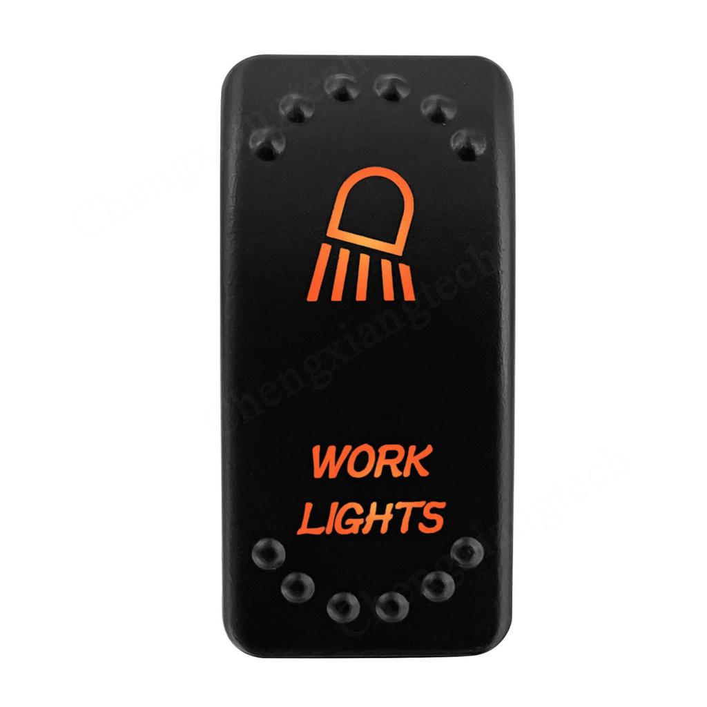 12V 24V Laser Rocker Switch Orange Led Light ON OFF / ON OFF ON for Car Boat Polaris RZR Can-Am ATV UTV RV Maverick Commander